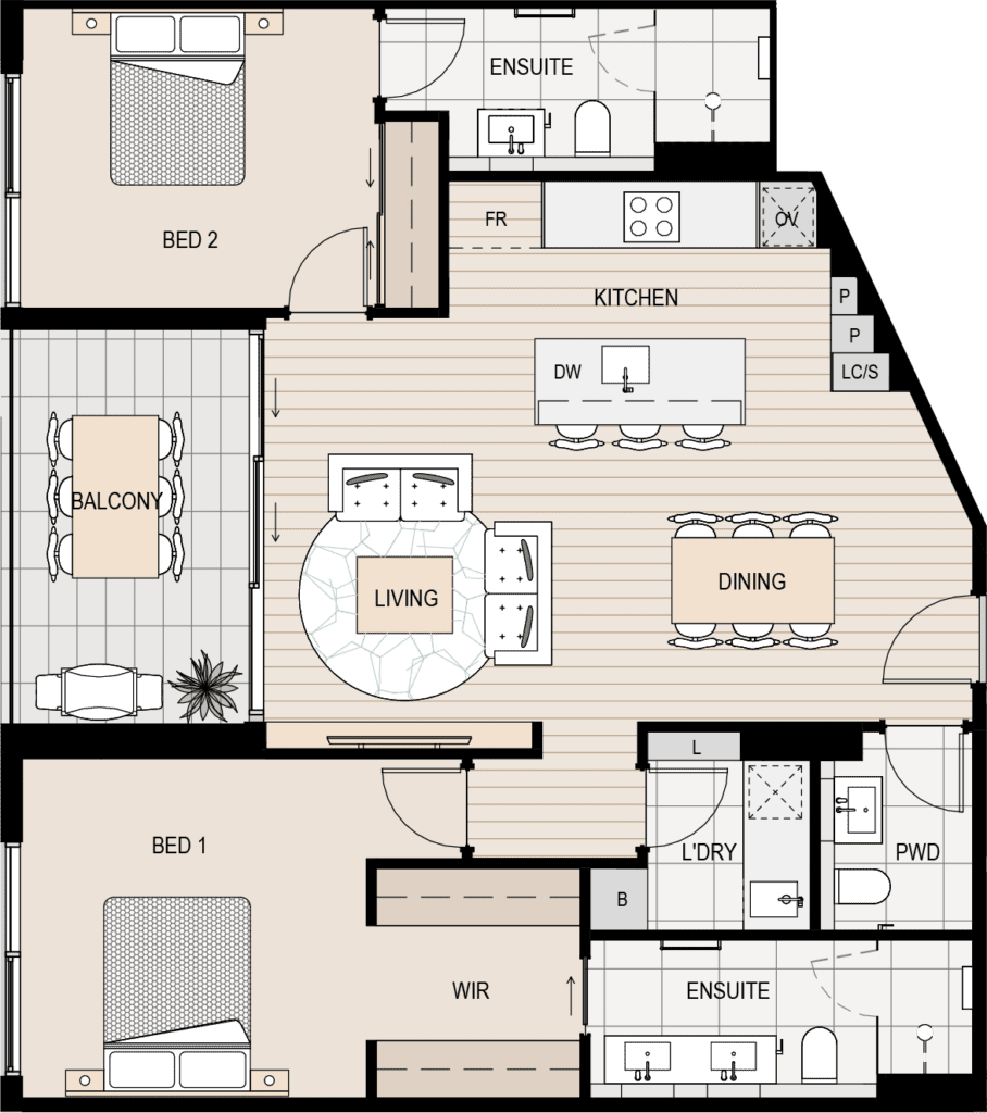 Apartment floorplan G02
