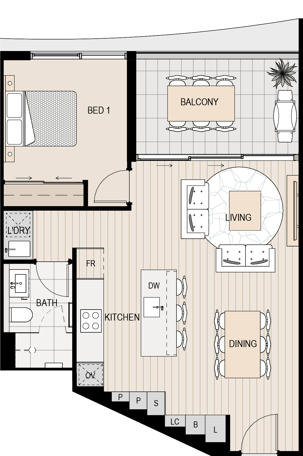 Apartment floorplan 211