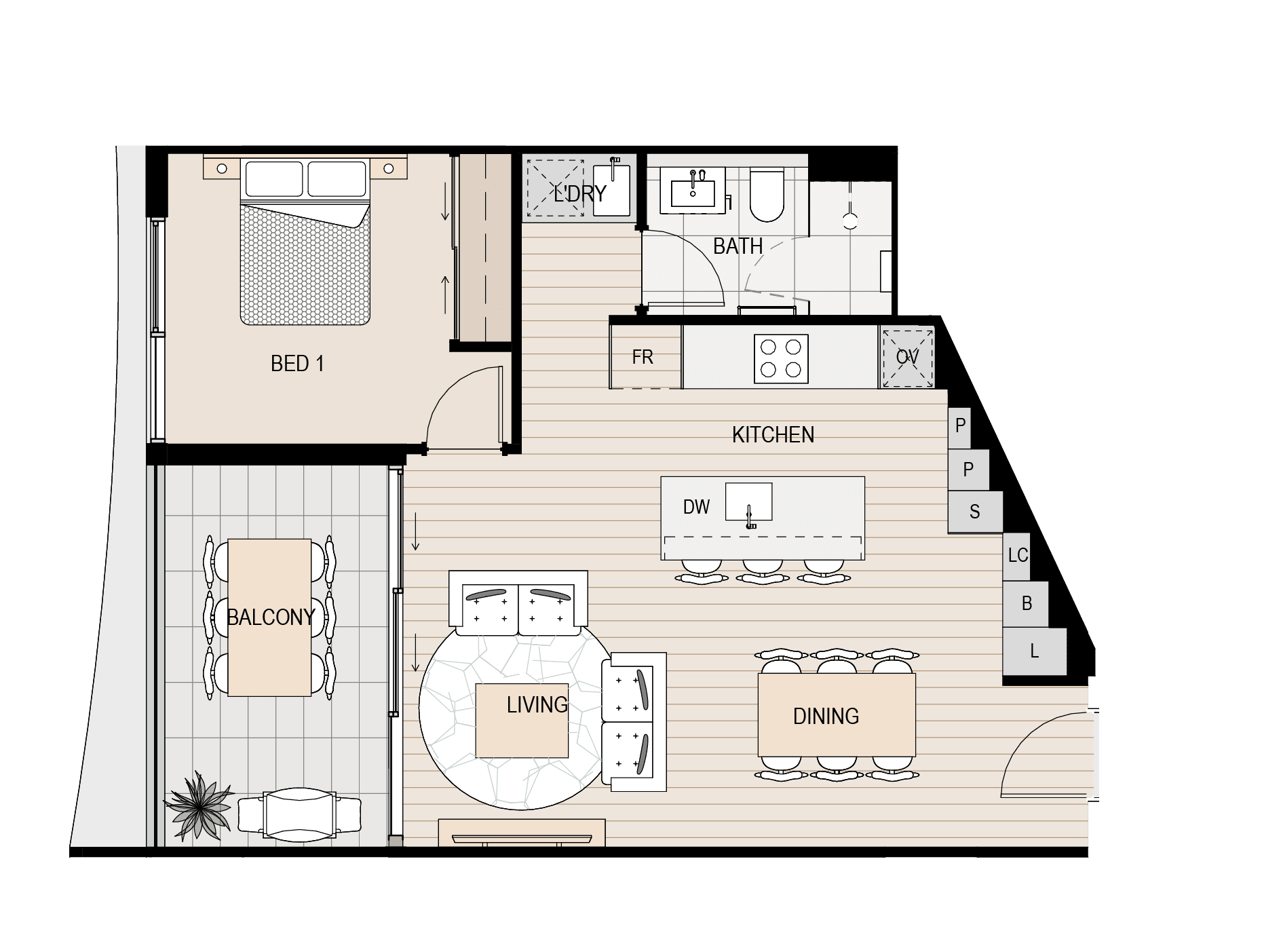Apartment floorplan 302