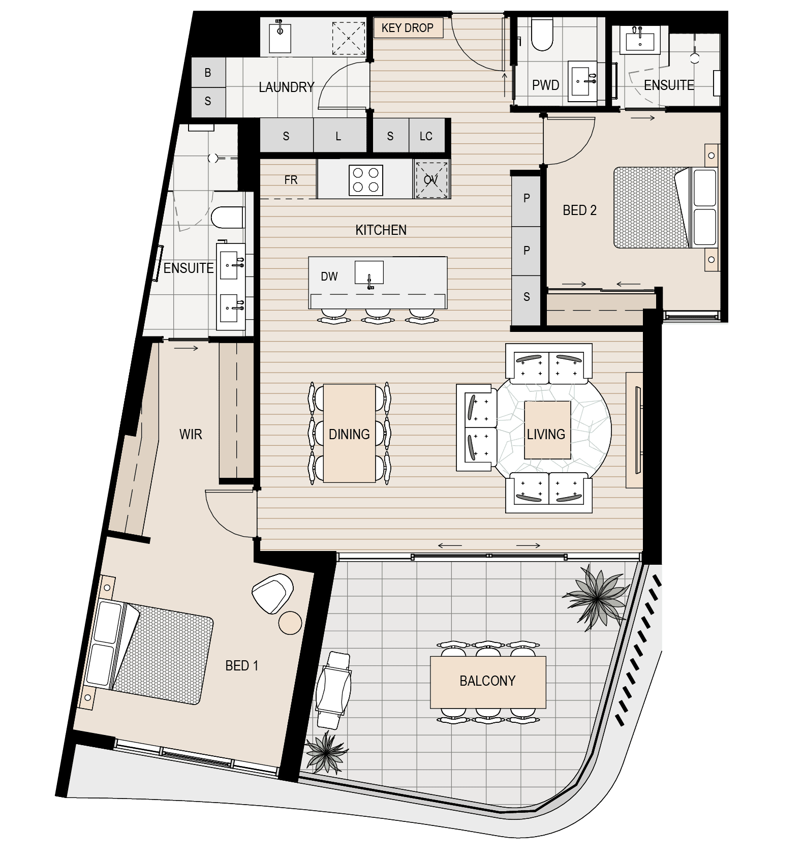 Apartment floorplan 407