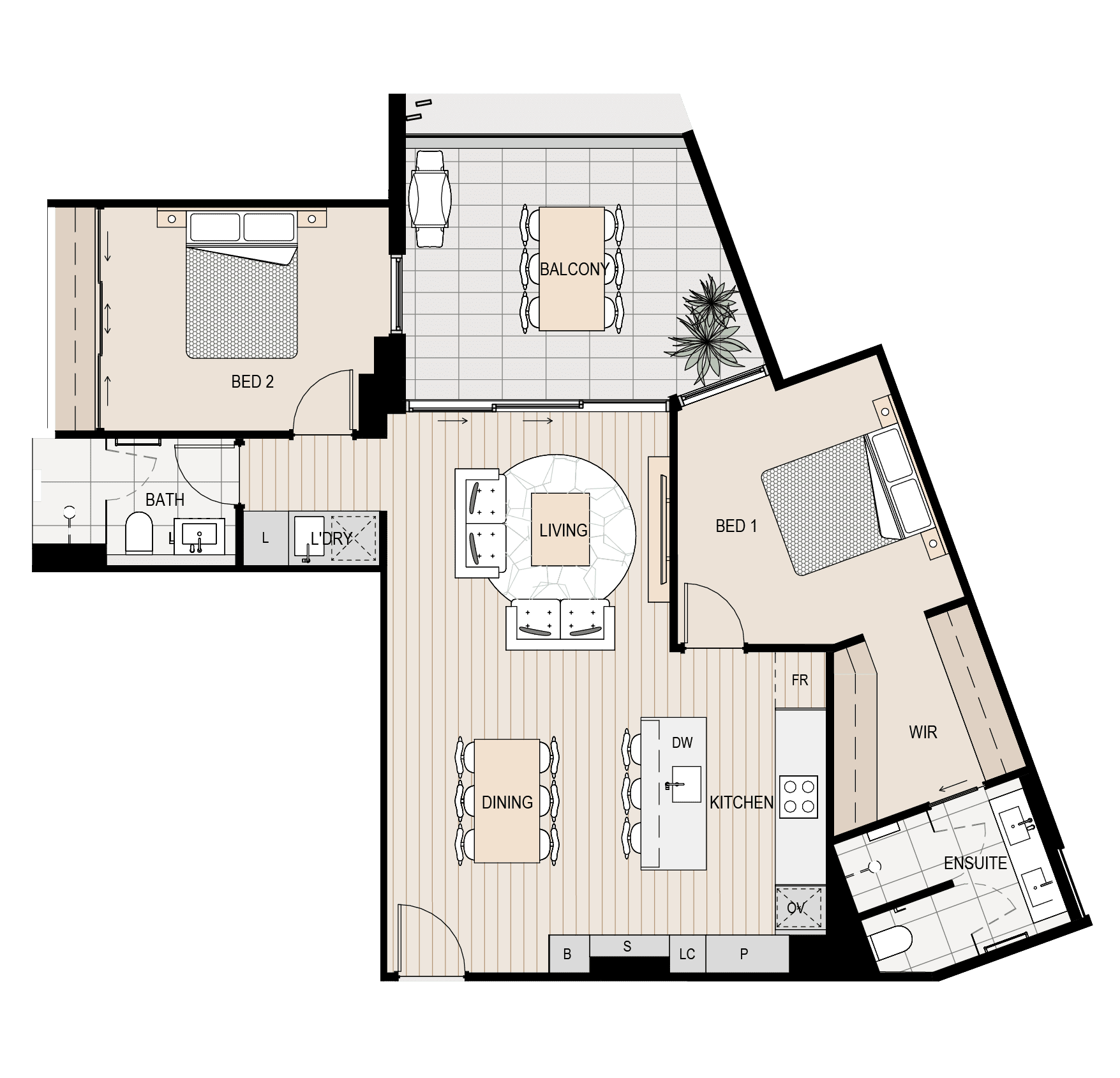 Apartment floorplan 115