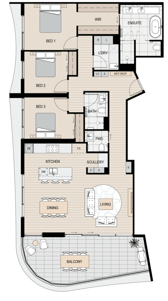 Apartment floorplan 203
