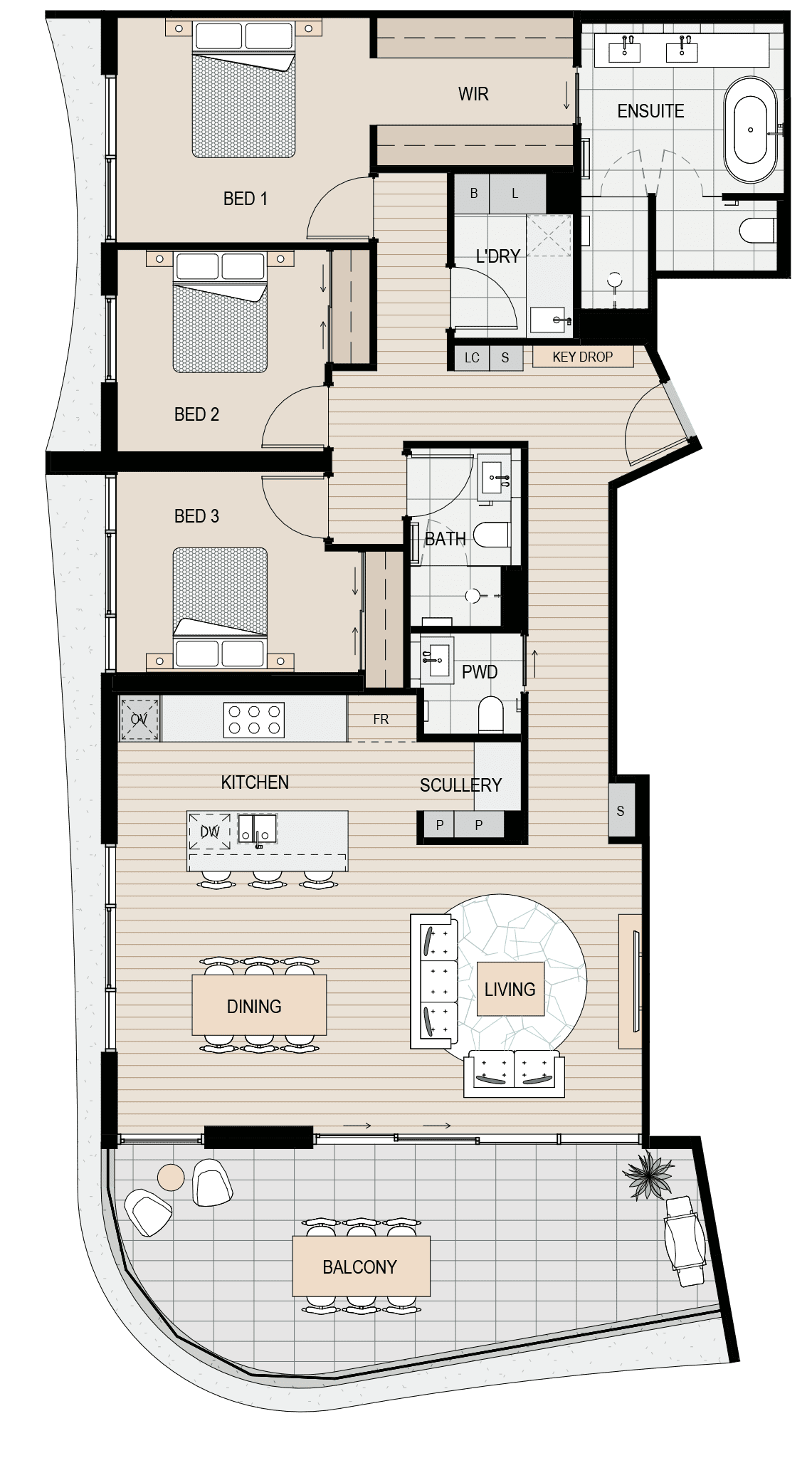 Apartment floorplan 103