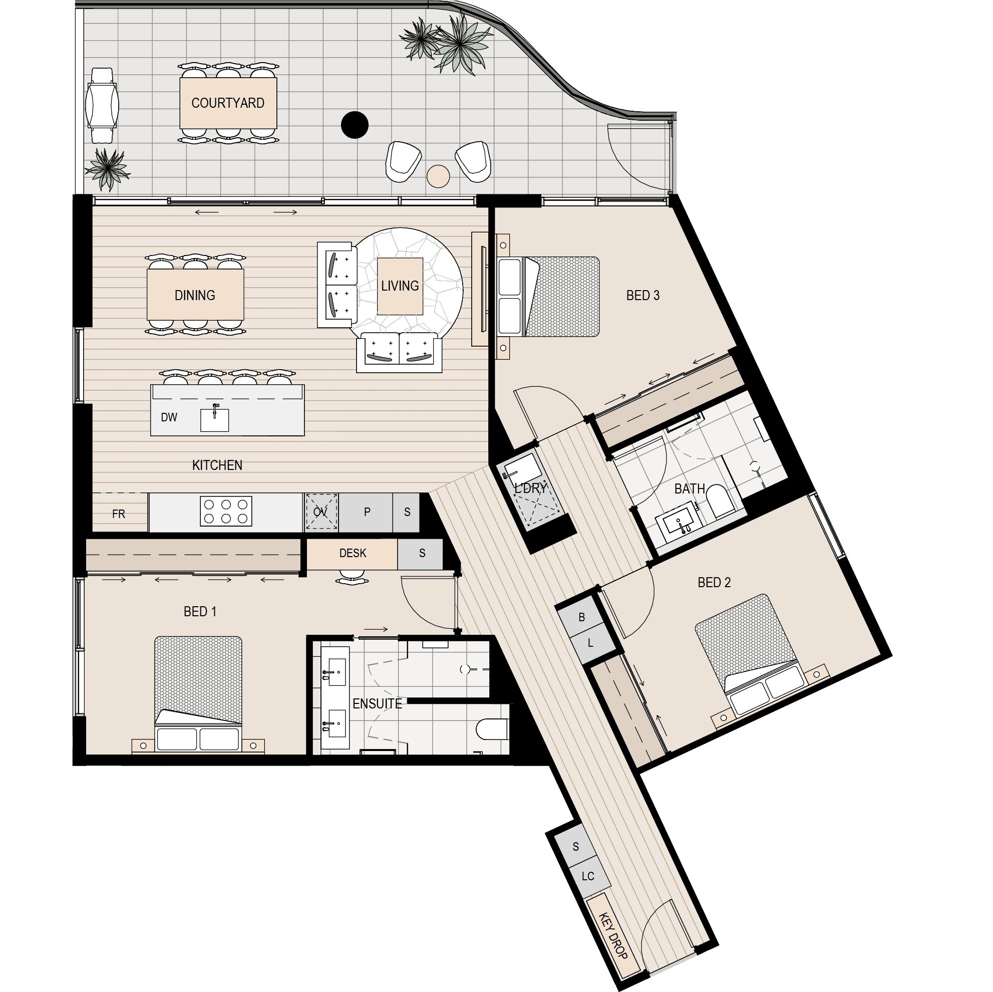 Apartment floorplan G01