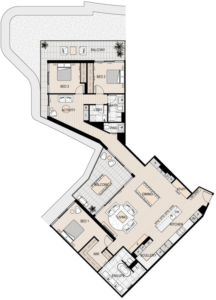 Apartment floorplan 605