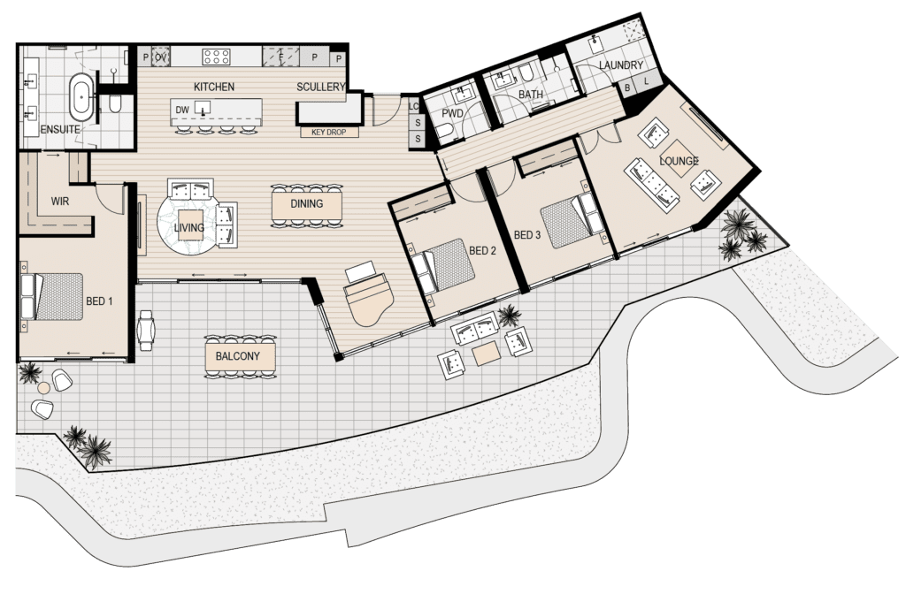 Apartment floorplan 603