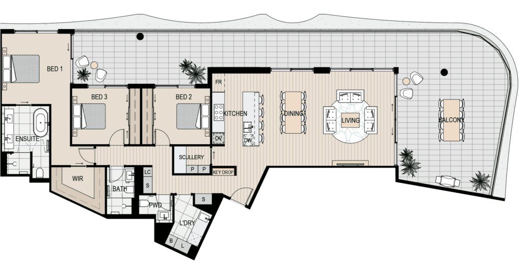 Apartment floorplan 409